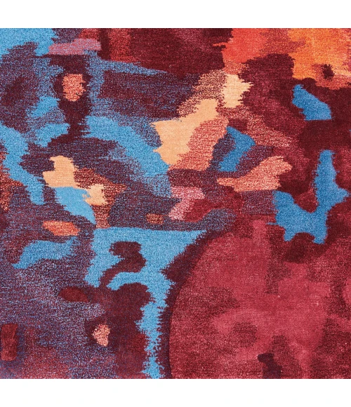 Nourison Prismatic Area Rug PRS13 Blue/Flame 3'9" x 5'9"