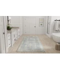 Nourison Astra Machine Washable Teal Beige ASW16 2 ft. X 6 ft. Rectangle Rug