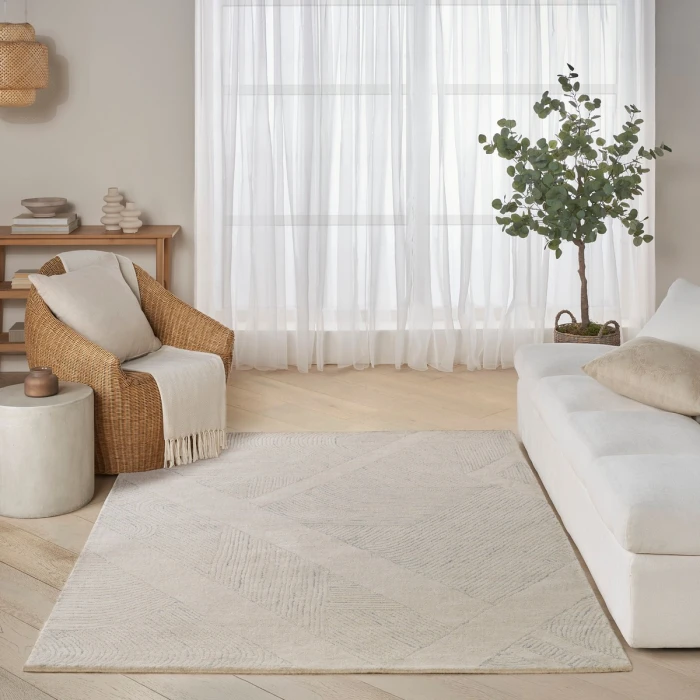 DKNY Pure Patterns Ivory Grey PRN01 4 ft. X 6 ft. Rect. Rug