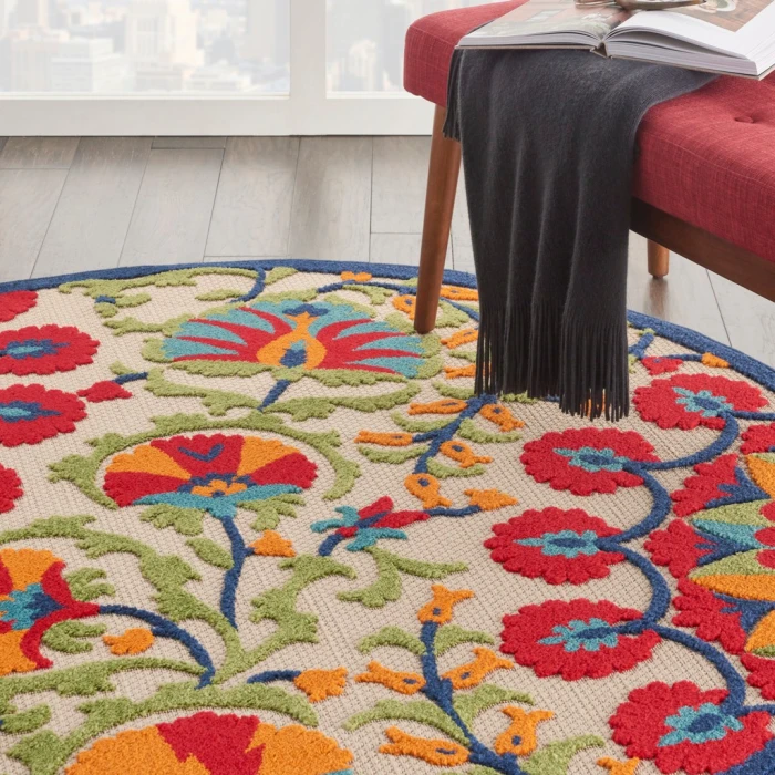 Nourison Aloha Area Rug ALH20-Red/Multicolor