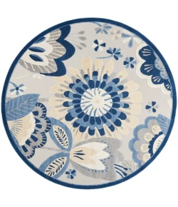 Nourison Home Aloha ALH25 Blue Grey 7 ft. 10 in. Round Area Rug