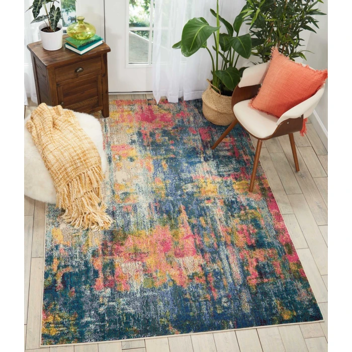 Nourison Celestial Area Rug CES09-Blue/Yellow