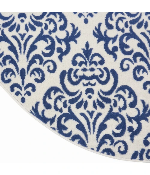 Nourison Grafix Round Area Rug GRF06-White/Blue