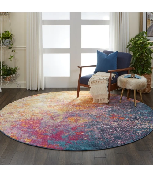 Nourison Passion Round Area Rug PSN10-Sunburst