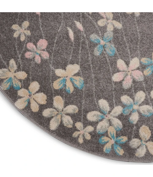 Nourison Tranquil Round Area Rug TRA04-Grey/Beige