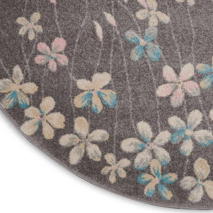 Nourison Tranquil Round Area Rug TRA04-Grey/Beige