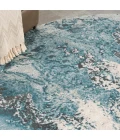 Nourison Maxell Area Rug MAE08 Ivory/Teal 7'10" x round