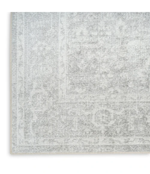 Nourison Astra Machine Washable Light Grey ASW11 2 ft. 2 in. X 8 ft. Rect. Rug