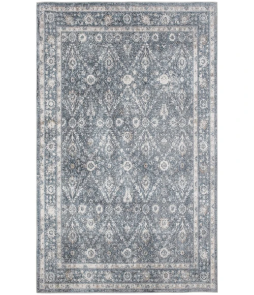 Nourison Astra Machine Washable Dark Blue ASW16 5 ft. 3 in. X 7 ft. Rectangle Rug