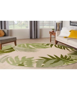 Nourison Home Aloha ALH40 Ivory Green 5 ft. 3 in. Round Area Rug