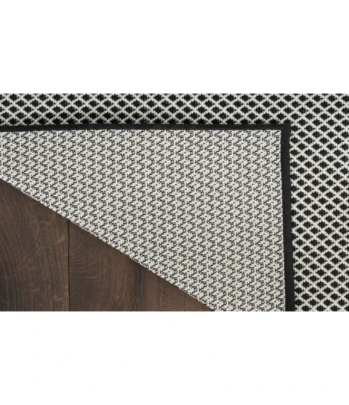 Nourison Courtyard Black White COU01 5 ft. X 7 ft. Rectangle Rug