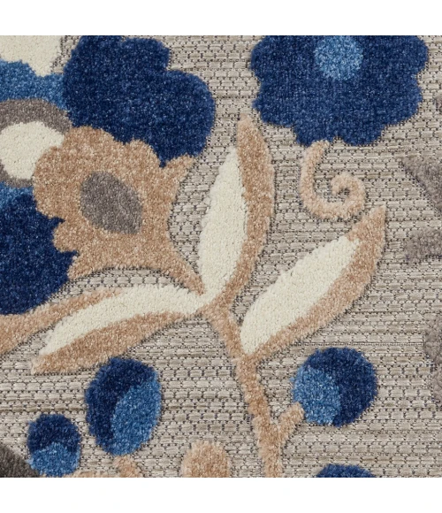 Nourison Aloha Round Area Rug ALH17-Natural/Blue