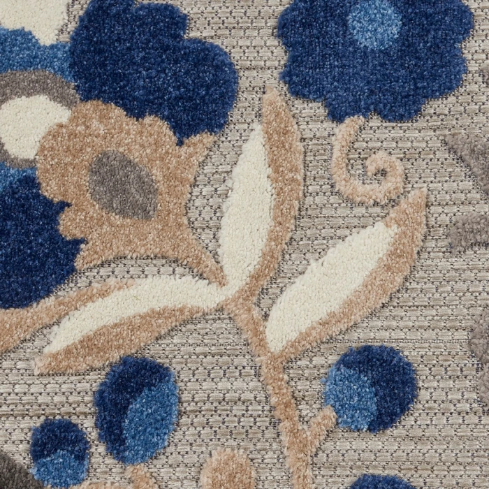 Nourison Aloha Round Area Rug ALH17-Natural/Blue