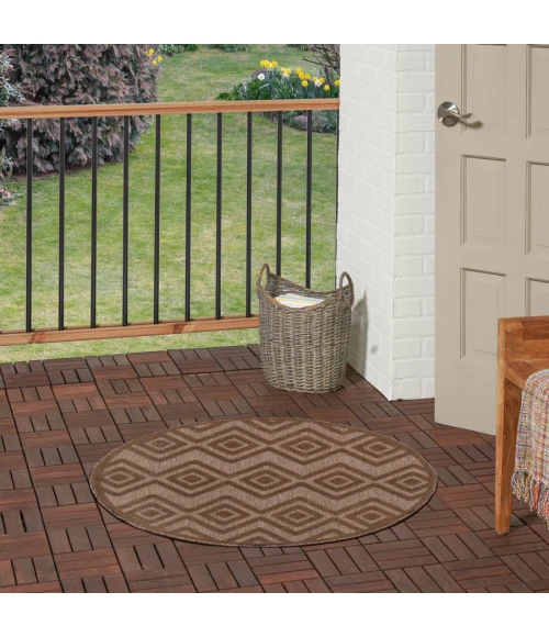 Nourison Home Versatile Brown NRV01 4 ft. Round Rug