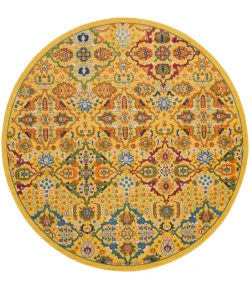 Nourison Home Allur ALR03 Yellow Multicolor 7 ft. 10 in. Round Area Rug