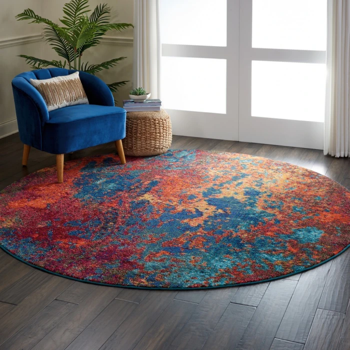 Nourison Celestial Round Area Rug CES08-Atlantic