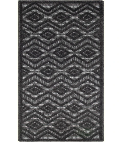 Nourison Versatile Charcoal Black NRV01 2 ft. X 6 ft. Rectangle Rug