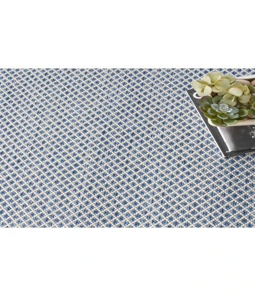 Nourison Courtyard Ivory Blue COU01 6 ft. Round Rug