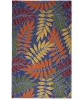 Nourison Aloha Navy Multicolor ALH18 5 ft. 3 in. X 7 ft. 5 in. Rectangle Rug