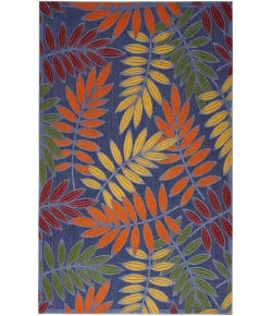 Nourison Home Aloha ALH18 Navy Multicolor 5 ft. 3 in. X 7 ft. 5 in. Area Rug