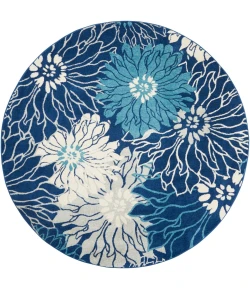Nourison Home Passion PSN17 Navy Ivory 8 ft. Round Area Rug