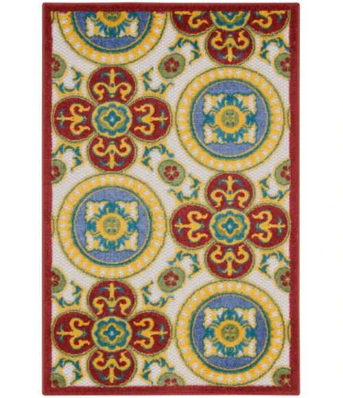 Nourison Aloha Area Rug ALH30 Red/Multi