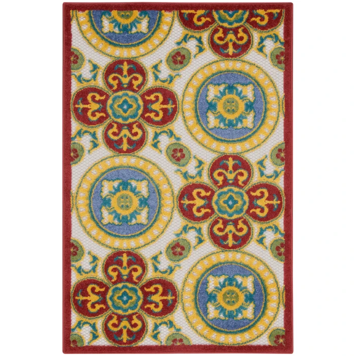 Nourison Aloha Area Rug ALH30 Red/Multi