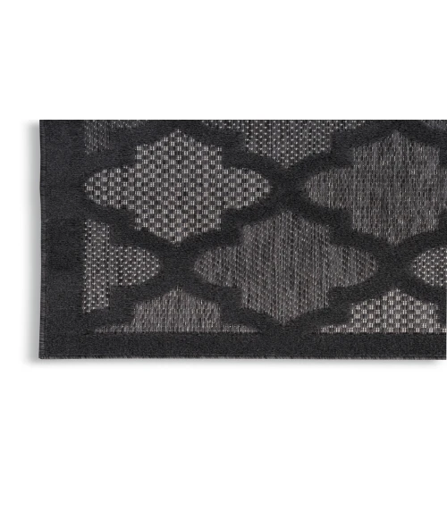 Nourison Easy Care Charcoal Black NES01 2 ft. 2 in. X 7 ft. 6 in. Rectangle Rug