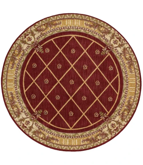 Nourison Home Ashton House Red AS03 5ft.6in. x Round Round Rug