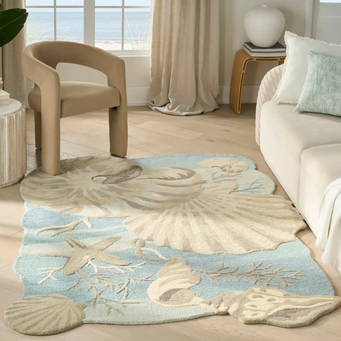 Nourison Waterside Blue WRS01 5 ft. X 7 ft. Rect. Rug