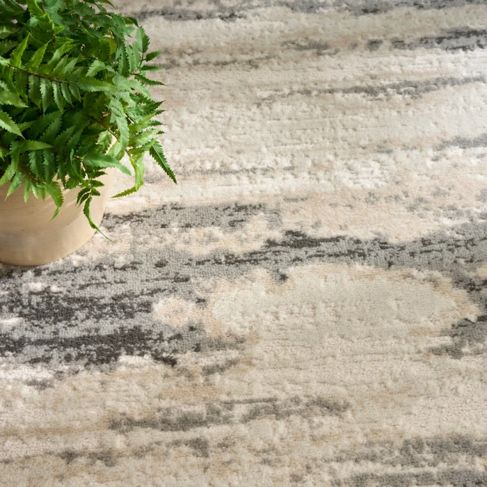 Nourison Serenity Home Grey Multicolor SRH12 6 ft. X 9 ft. Rect. Rug