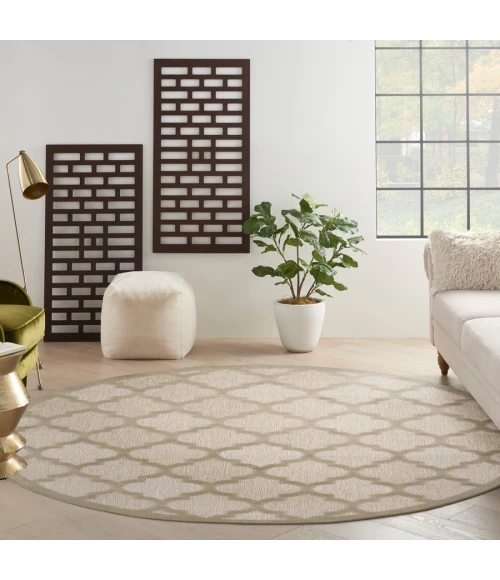 Nourison Home Easy Care Cream NES01 8 ft. Round Rug