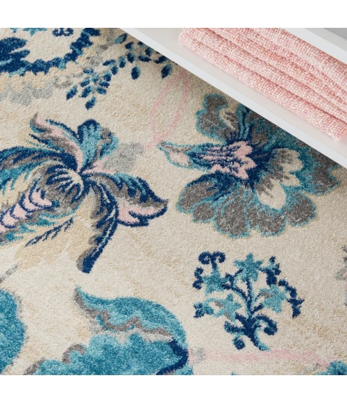 Nourison Tranquil Area Rug TRA02-Ivory/Light Blue