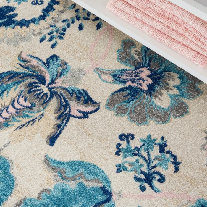 Nourison Tranquil Area Rug TRA02-Ivory/Light Blue