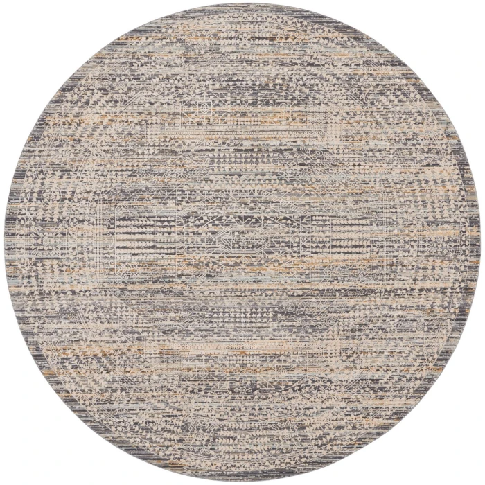 Nourison Lynx Ivory Slate LNX05 8 ft. X Round Rug