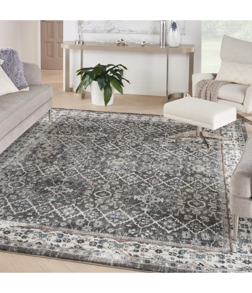 Kathy Ireland American Manor Area Rug AMR01 Grey/Ivory 7'10" x 9'10"