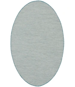 Nourison Home Courtyard COU01 Ivory Aqua 4 ft. Round Area Rug
