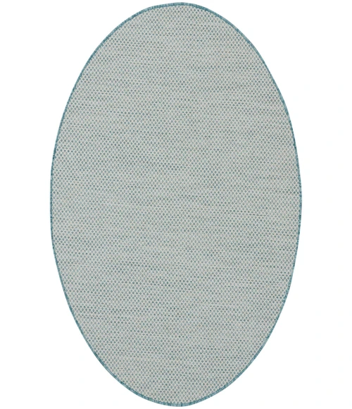 Nourison Courtyard Ivory Aqua COU01 4 ft. Round Rug
