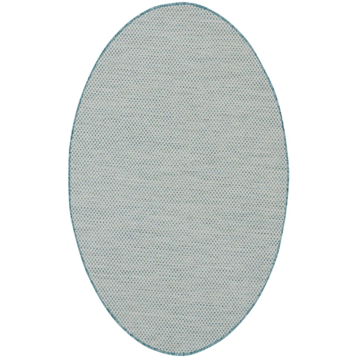 Nourison Courtyard Ivory Aqua COU01 4 ft. Round Rug