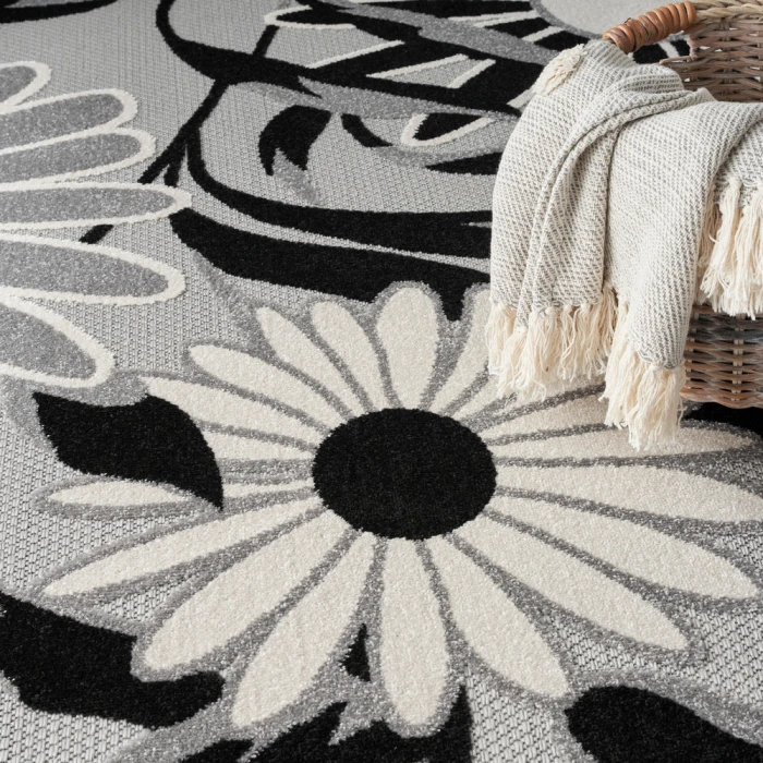 Nourison Aloha Area Rug ALH33 Black White