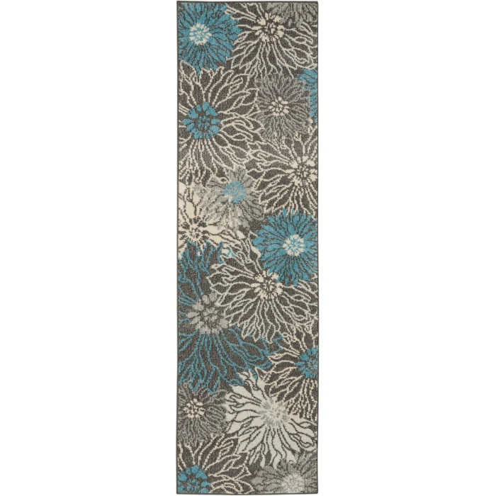 Nourison Passion Runner Area Rug PSN17-Charcoal/Blue