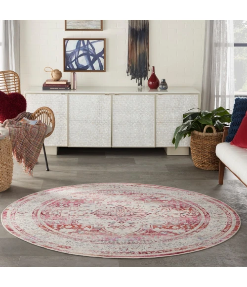 Nourison Vintage Kashan Area Rug VKA07-Red/Ivory