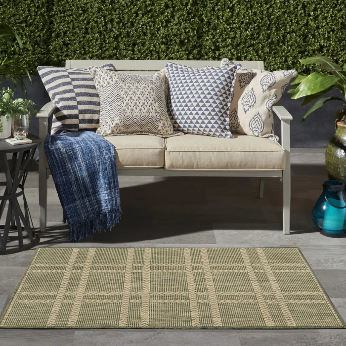 Nourison Home Horizon Indoor/Outdoor Green HOZ04 3ft. x 5ft. Rect. Rug