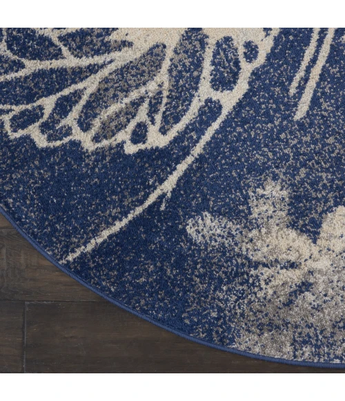 Nourison Home Tranquil Navy TRA08 5ft.3in. x Round Round Rug