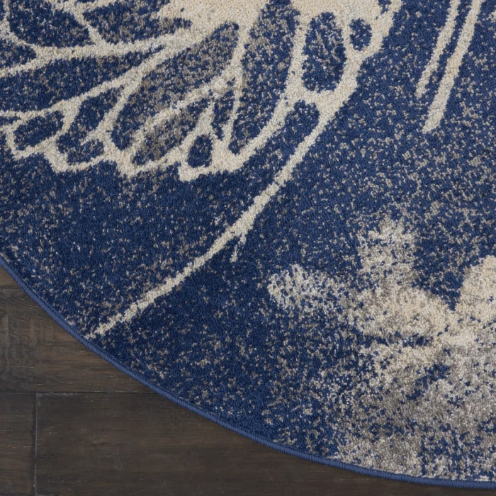 Nourison Home Tranquil Navy TRA08 5ft.3in. x Round Round Rug