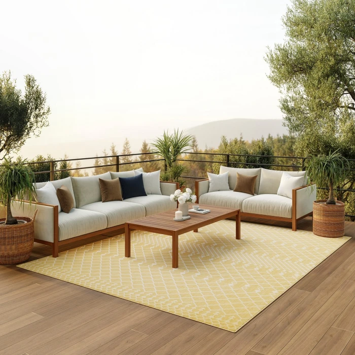 Nourison Positano Yellow POS02 7 ft. X 10 ft. Rect. Rug