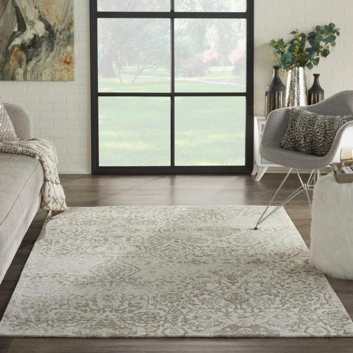 Nourison Damask Ivory DAS06 5ft. x 7ft. Rect. Rug