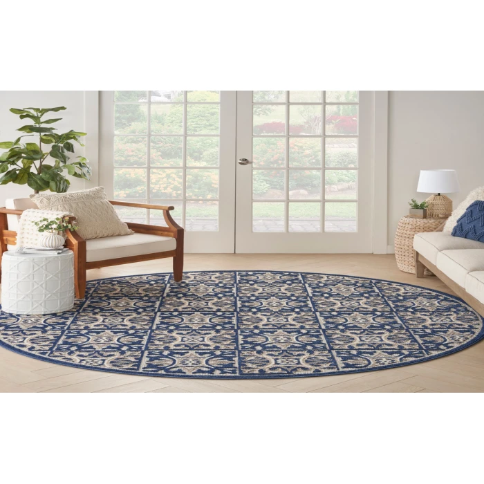 Nourison Aloha Blue ALH34 7’10” Round Rug