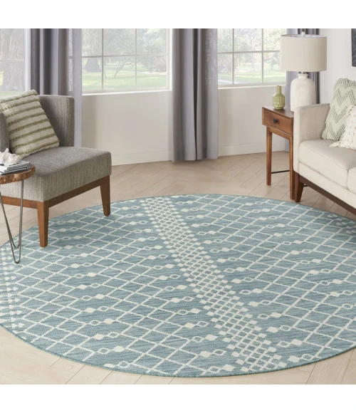 Nourison Positano Aqua POS02 4ft. Round Rug