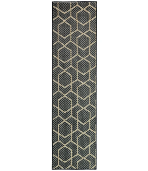 Nourison Horizon Indoor/Outdoor Charcoal HOZ01 2 ft. X 6 ft. Rect. Rug